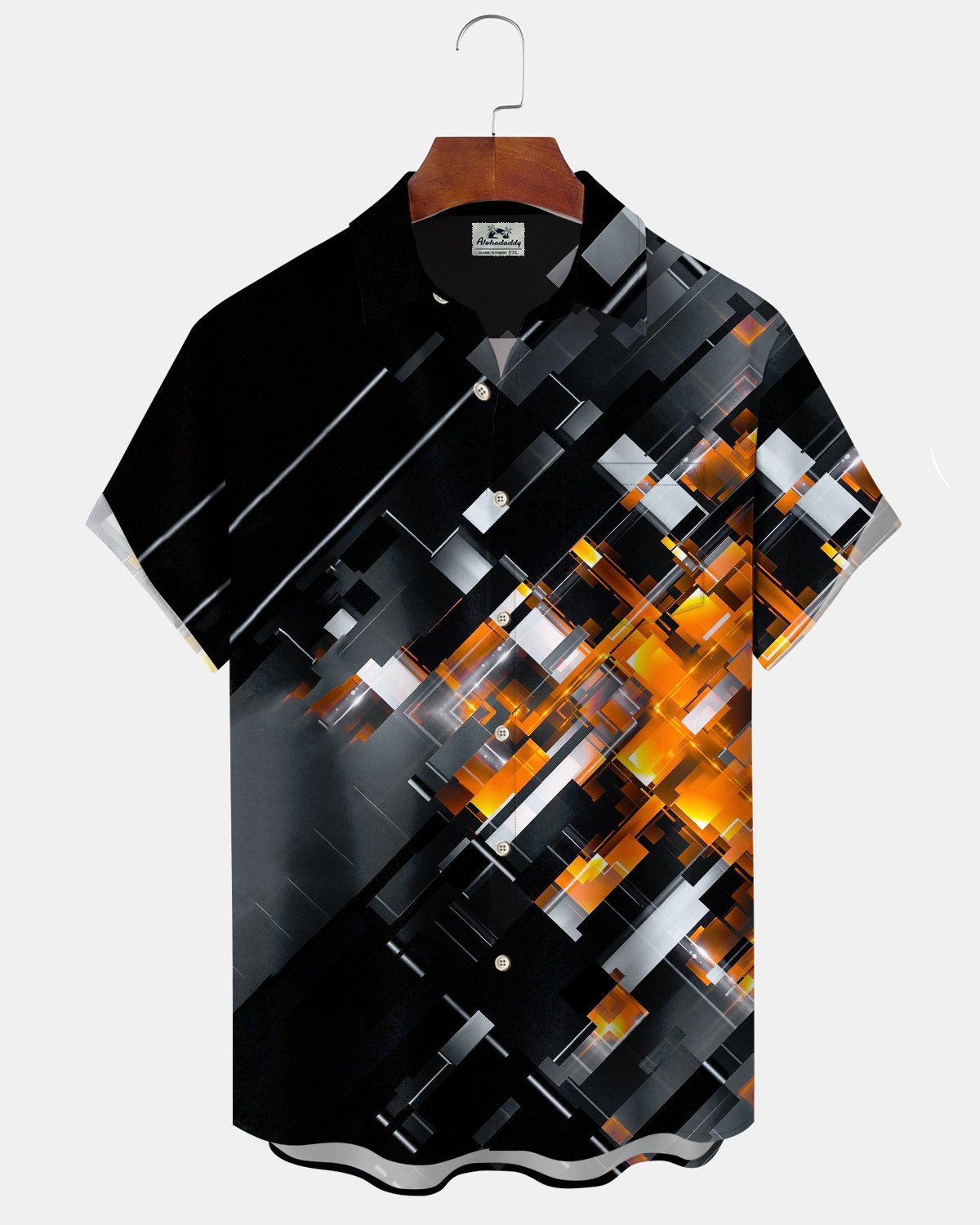 Alohadaddy® Casual Abstract Print Art Button Pocket Cardigan Men's Short Sleeve Shirt Big & Tall