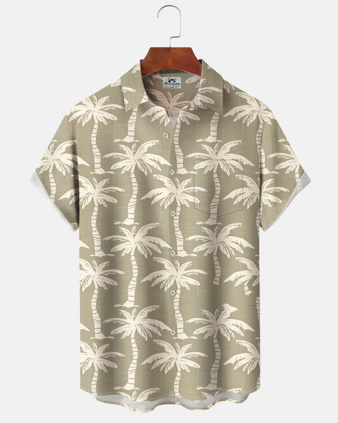 Alohadaddy® Hawaiian Palm Tree Print Art Button Pocket Cardigan Men&