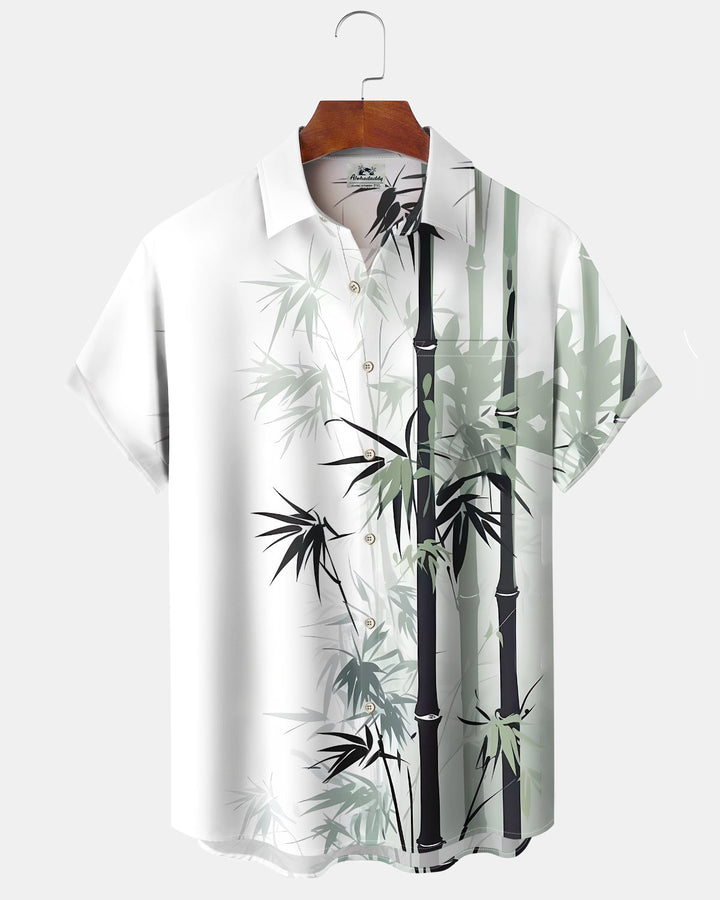 Alohadaddy® Casual Bamboo Print Artistic Button Pocket Cardigan Men&