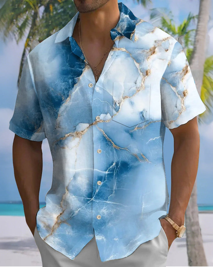 Alohadaddy® Retro Abstract Print Art Button Pocket Cardigan Men&