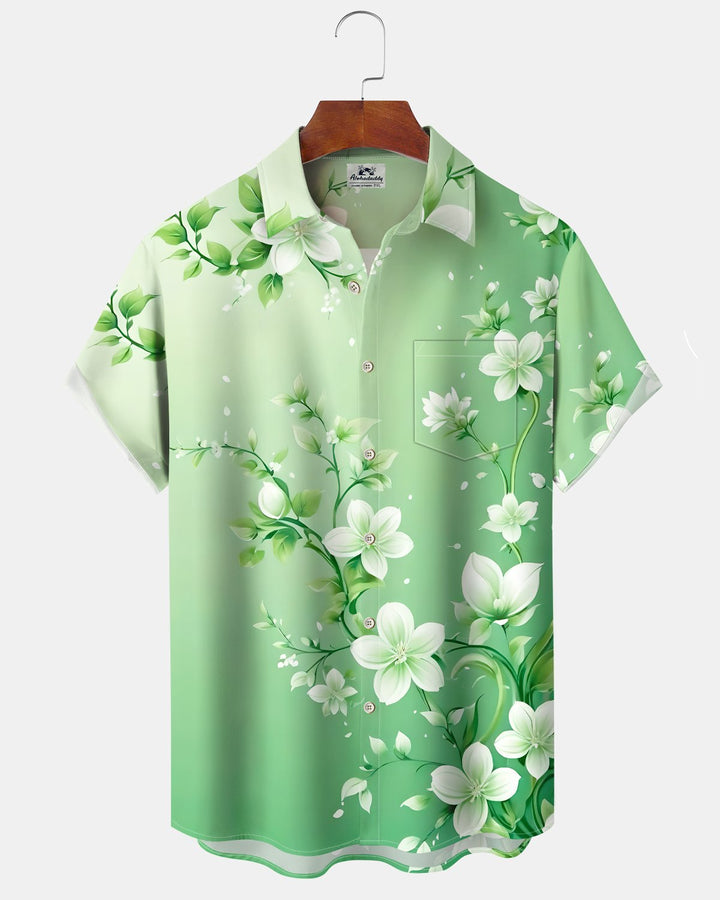 Alohadaddy® Casual Floral Print Art Button Pocket Cardigan Men&