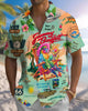 Alohadaddy® Hawaiian Parrot Print Art Button Pocket Cardigan Men's Short Sleeve Shirt