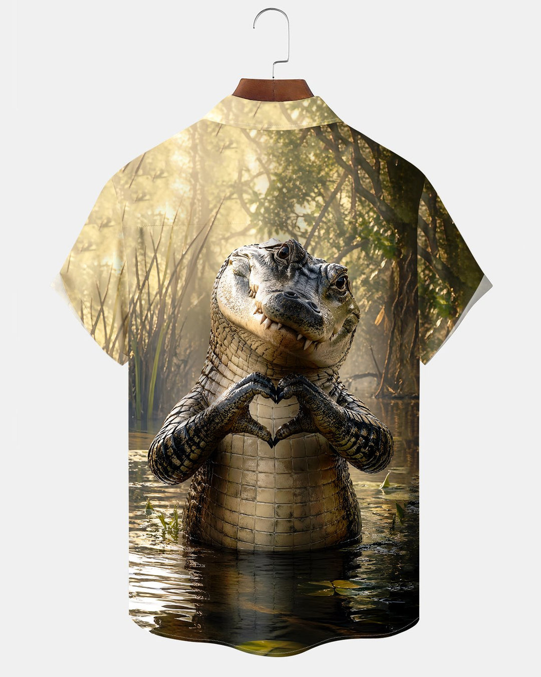 Alohadaddy® Vintage Crocodile Print Art Button-Down Cardigan  Men&