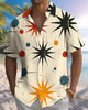 Alohadaddy® Vintage Geometric Print Art Button Pocket Cardigan Men's Short Sleeve Shirt