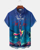 Alohadaddy® Men's Short-Sleeve Shirt  Vintage Floral Print Art Cardigan with Button-Down Front and Pockets