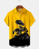 Alohadaddy® Casual Robot Print Art Button Pocket Cardigan Men's Short Sleeve Shirt
