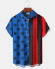 Alohadaddy® Holiday Independence Day Print Art Button Pocket Cardigan Men's Short Sleeve Shirt