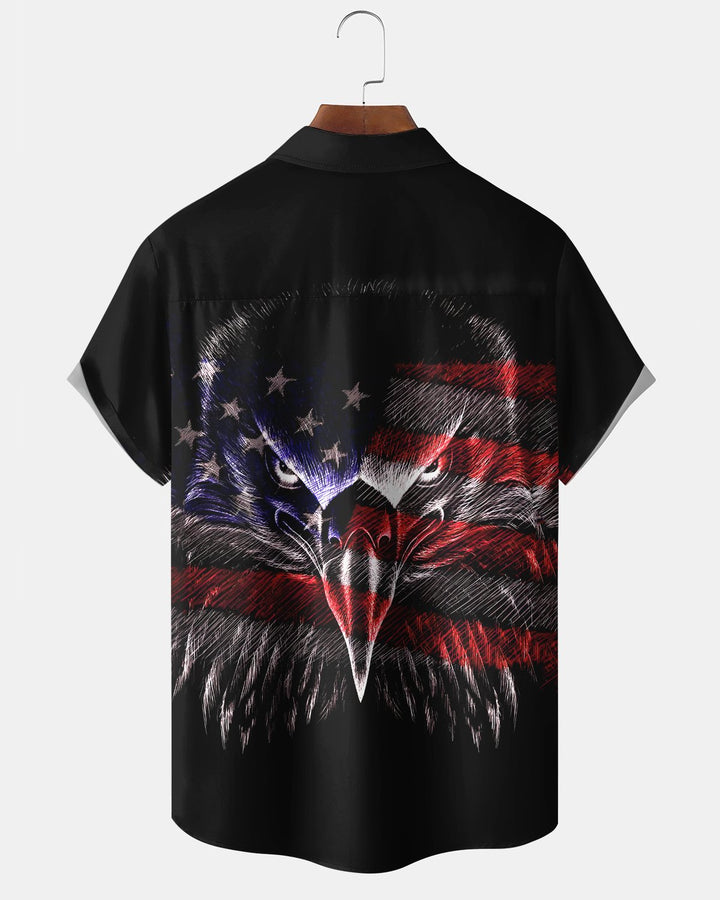 Alohadaddy® Holiday Independence Day Print Art Button Cardigan with Pockets Men&