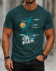 Alohadaddy® Men's Short-Sleeve Crew Neck T-Shirt with Hawaiian Palm Tree Print