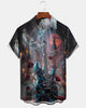 Alohadaddy® Men's Short-Sleeve Button-Down Shirt  Holiday/Music/Halloween Graphic Print with Pocket