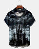 Alohadaddy® Holiday Halloween Graphic Print Button-Down Pocket Cardigan-Style Men's Short-Sleeve Shirt