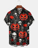 Alohadaddy® Men's Short-Sleeve Button-Down Shirt with Pocket  Vintage Halloween Graphic Print