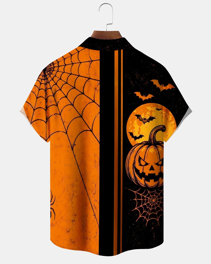 Alohadaddy® Holiday Halloween Graphic Print Button-Down Pocket Cardigan-Style Men&