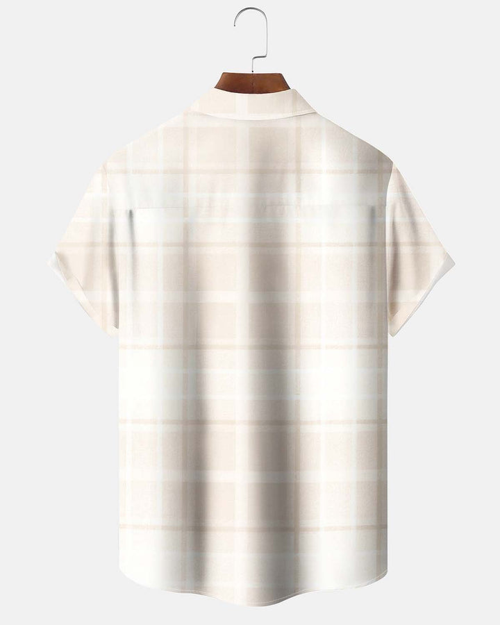 Alohadaddy® Men’s Short-Sleeve Casual Cardigan Shirt  Geometric Art Print, Button-Down with Pockets