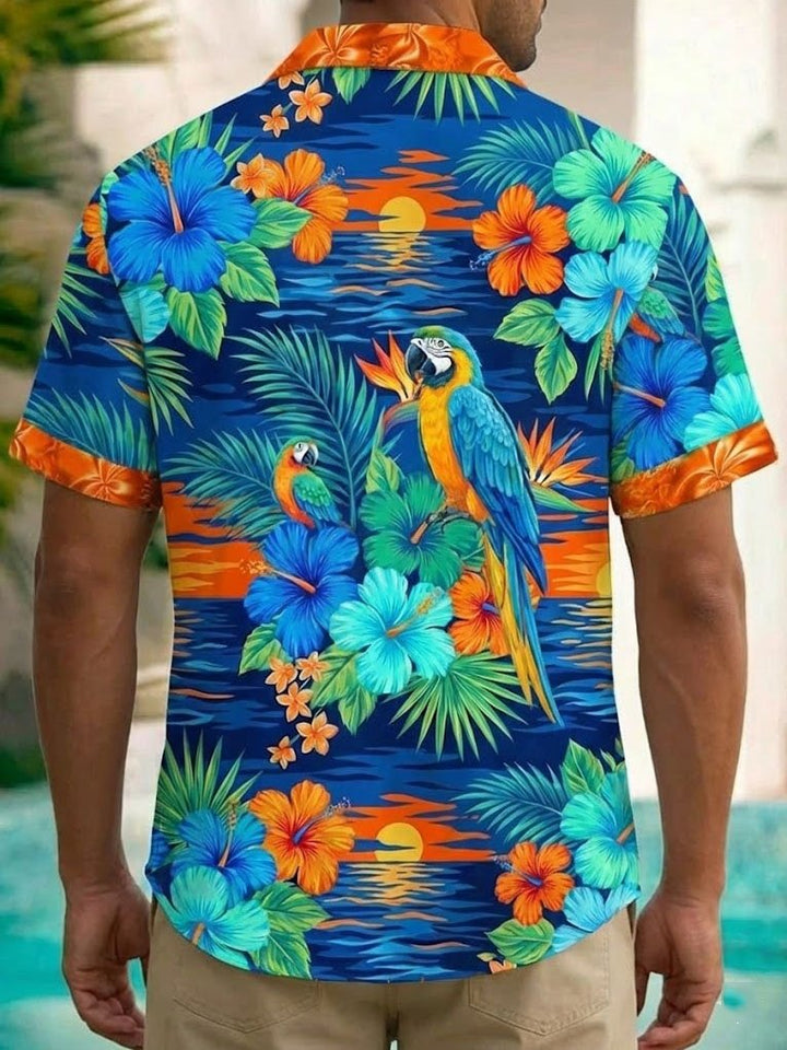 Alohadaddy® Hawaiian Botanical Leaf Print Men&
