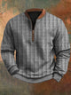 Sudadera con cremallera y estampado digital 3D con textura a cuadros retro de Alohadaddy para hombre, talla grande y alta