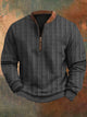 Sudadera con cremallera y estampado digital 3D con textura a cuadros retro de Alohadaddy para hombre, talla grande y alta