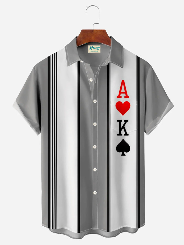 Alohadaddy Retro Bowling Stripe Poker 3D Print Men&