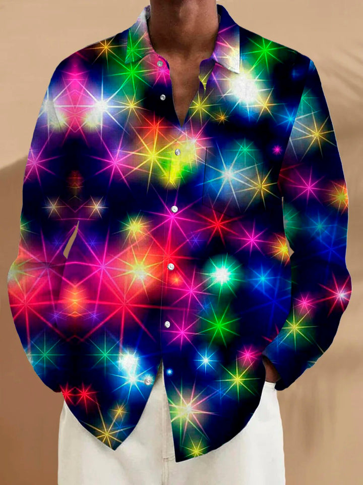 Alohadaddy Holiday Party Christmas Flashing Lights 3D Digital Print Men&
