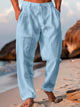 Pantalones casuales básicos con botones, bolsillos y cordón para hombre de Alohadaddy, tallas grandes y altas