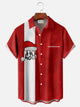 Camisa de manga corta con bolsillo y botones para hombre, con estampado digital 3D y gorro navideño de Papá Noel de Alohadaddy, estilo retro de bolos, talla grande y alta