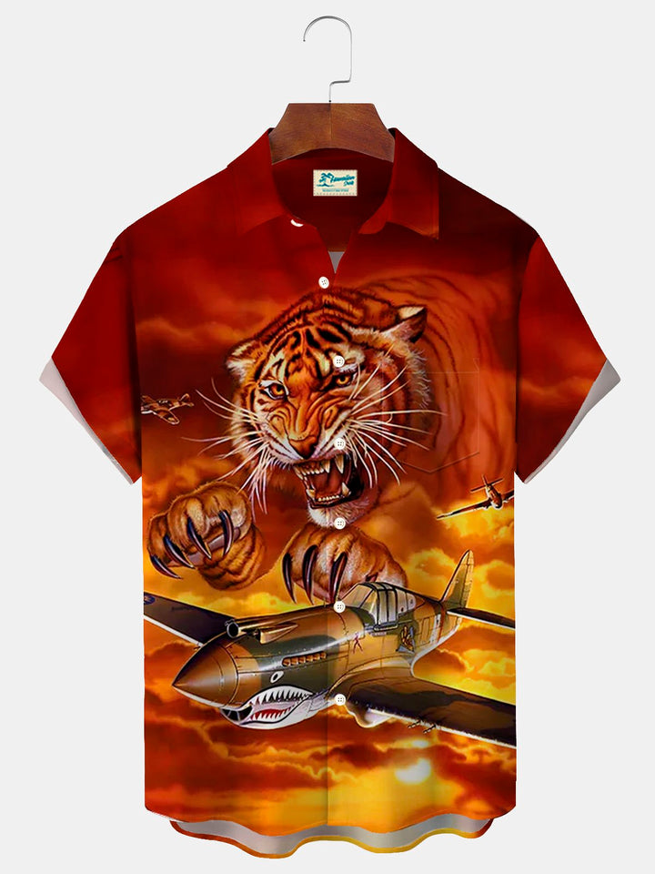 Alohadaddy Retro Tiger War Print Men&