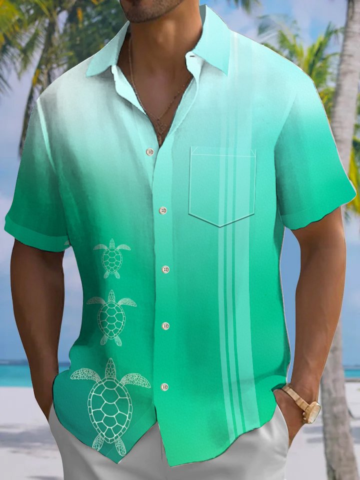 Alohadaddy® Casual Gradient Stripe Pockets Moisture Wicking Large Size Stretch Men&