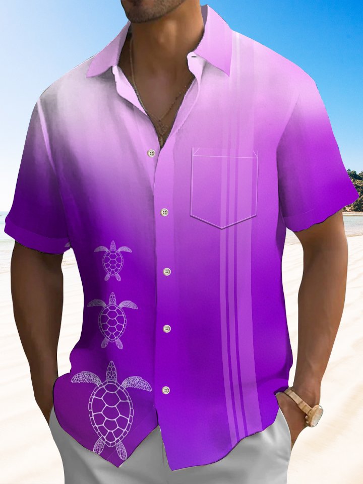 Alohadaddy® Casual Gradient Stripe Pockets Moisture Wicking Large Size Stretch Men&
