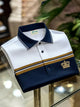 Alohadaddy® Men's Basic Stripe Crown Business Button Collar Polo Shirt Big & Tall