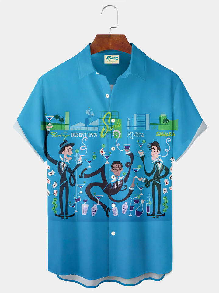 Alohadaddy® Vintage Music Rat Pack Graphic Print Men&