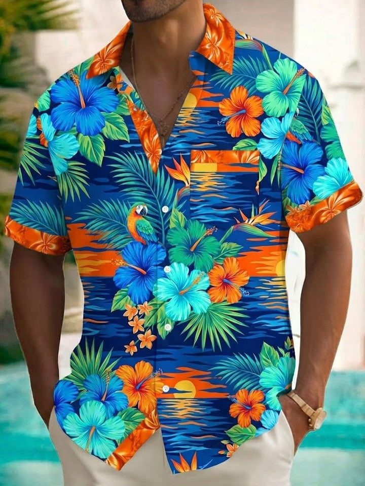 Alohadaddy® Hawaiian Botanical Leaf Print Men&