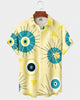 Alohadaddy® Men's Short-Sleeve Button-Down Shirt with Pocket Geometric Print