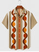Alohadaddy® Men's Short-Sleeve Button-Down Shirt with Pocket Geometric Print