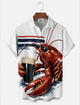 Alohadaddy® Men's Short-Sleeve Button-Down Shirt with Pocket Lobster Print