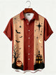 Alohadaddy® Men's Short-Sleeve Button-Down Shirt with Pocket Halloween Print