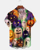 Alohadaddy® Men's Short-Sleeve Button-Down Shirt with Pocket Halloween Print