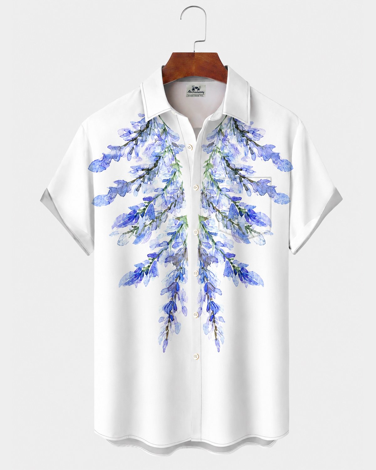 Alohadaddy® Men's Short-Sleeve Button-Down Shirt with Pocket Floral Print