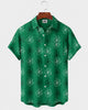 Alohadaddy® Men's Short-Sleeve Button-Down Shirt with Pocket Four-leaf Clover Print