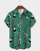 Alohadaddy® Men's Short-Sleeve Button-Down Shirt with Pocket Cat Universe Print