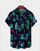 Alohadaddy® Men's Short-Sleeve Button-Down Shirt with Pocket Halloween Print