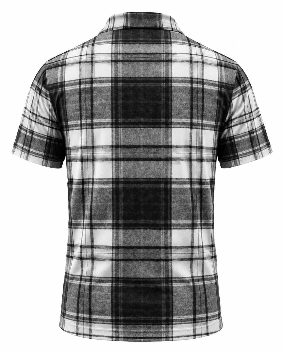 Men’s Basic Casual Checkered pattern Retro Print Button Down Polo Short-Sleeve Big &amp; Tall
