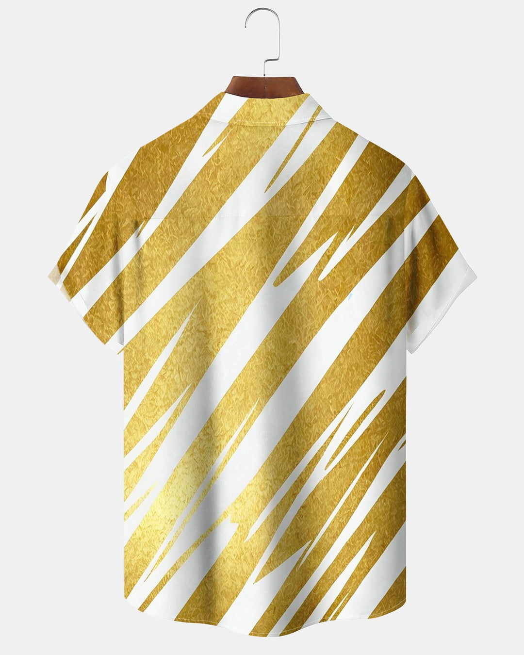 Alohadaddy® Casual Gold Striped Geometric Print Men&