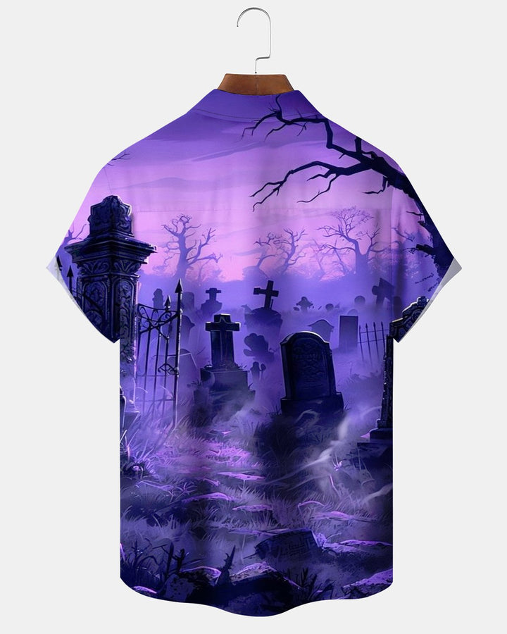 Alohadaddy® Halloween Tombstone Print Men&