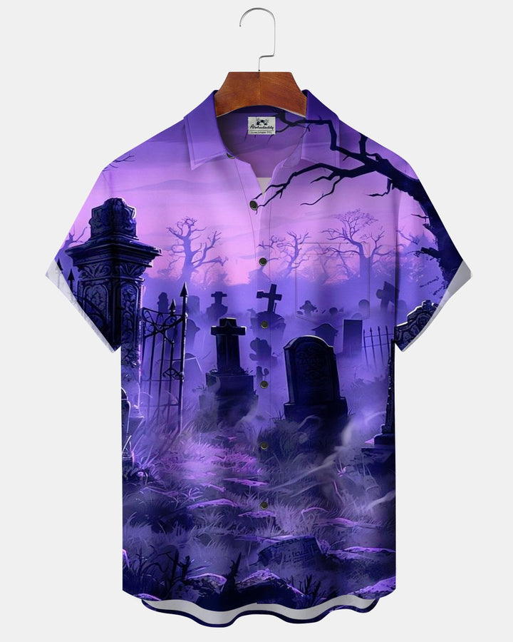 Alohadaddy® Halloween Tombstone Print Men&