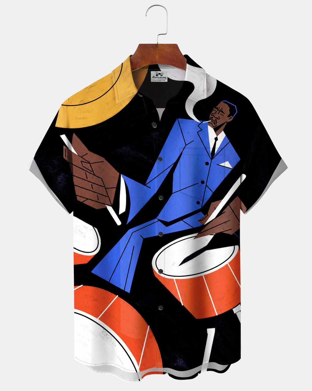 Alohadaddy® Retro Musical Figure Instrument Print Men&