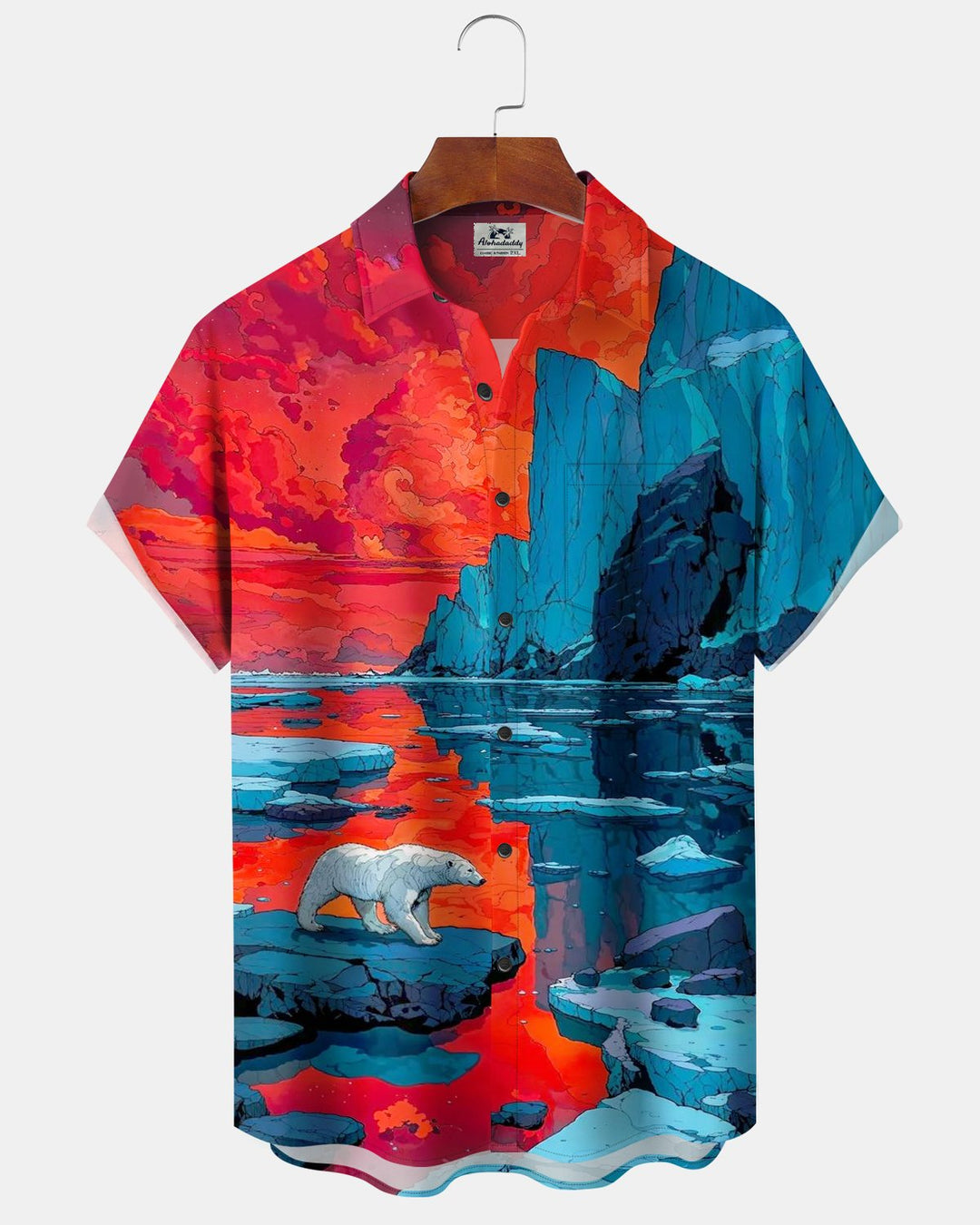 Alohadaddy® Casual Animal Iceberg Sky White Bear Print Men&