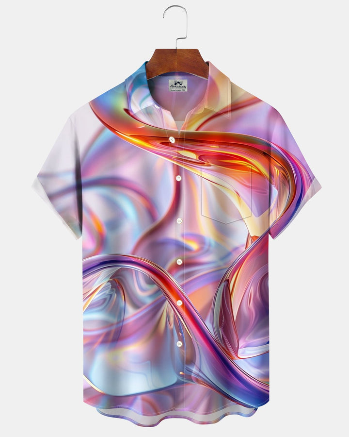 Alohadaddy® Casual Abstract Striped Glass Art Print Men&