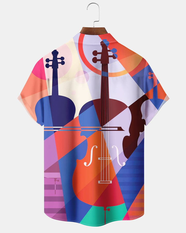 Alohadaddy® Casual Geometric Music Guitar Print Men&
