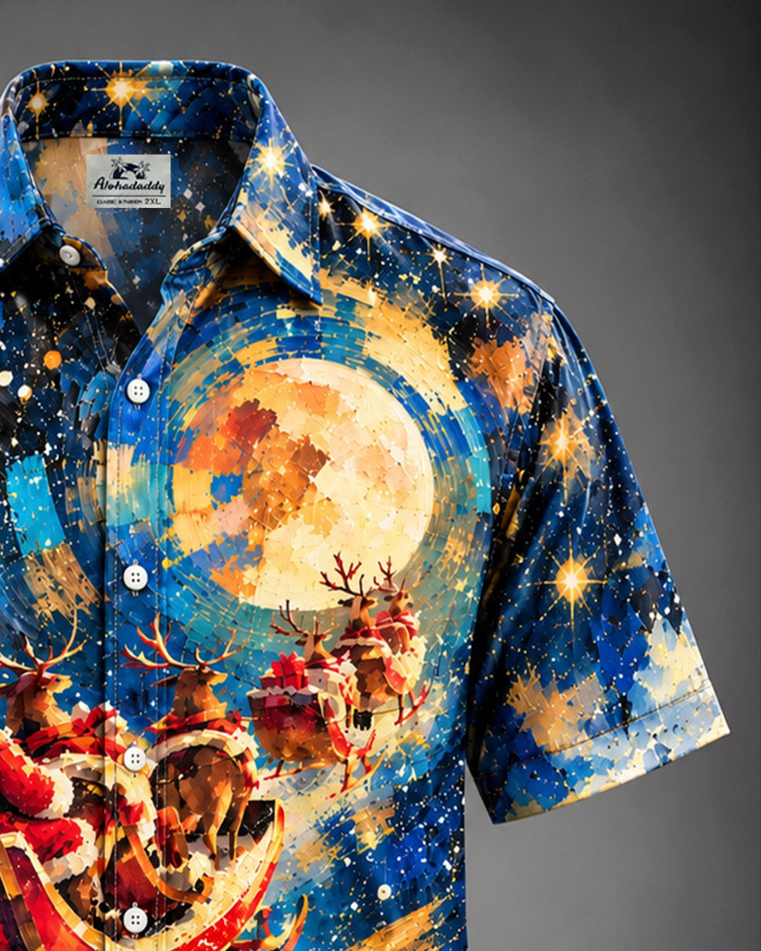 Alohadaddy® Holiday Christmas Santa Sleigh Print Men&