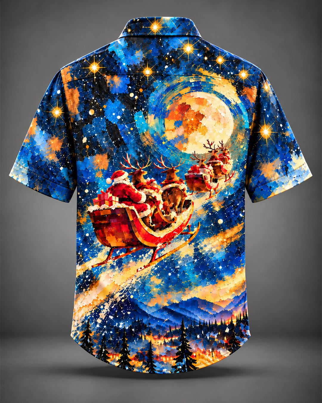 Alohadaddy® Holiday Christmas Santa Sleigh Print Men&